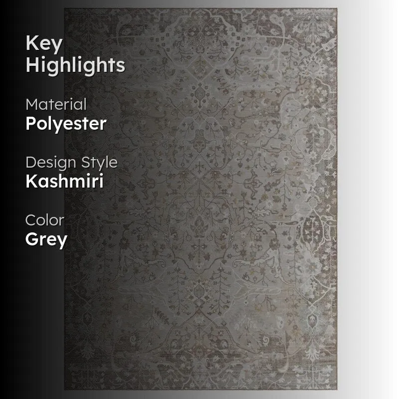 Aziza Ethnic Polyester Carpet - Grey media 2