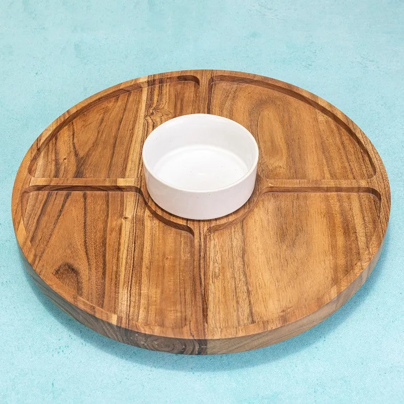 Forest Edge Snack (Wood,Ceramic) Platter - Two Piece Set media 4