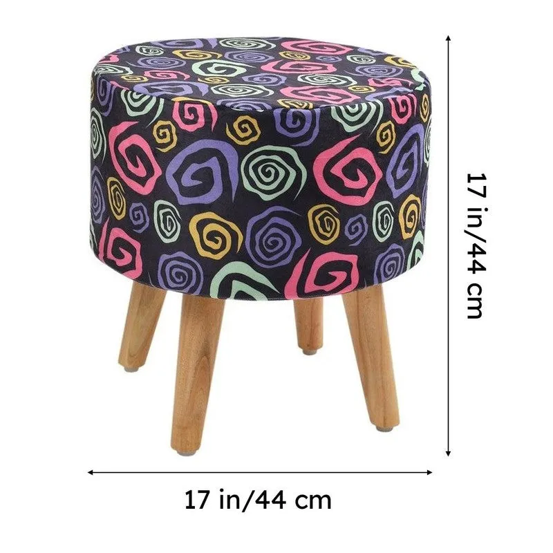 Avira Colorswirls Multicolor Engineered Wood Ottoman media 7
