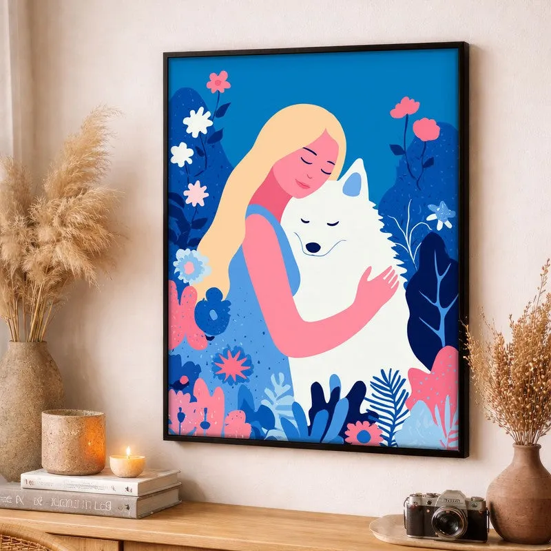 Ivory Embrace Canvas Wall Painting - Black Frame media 3