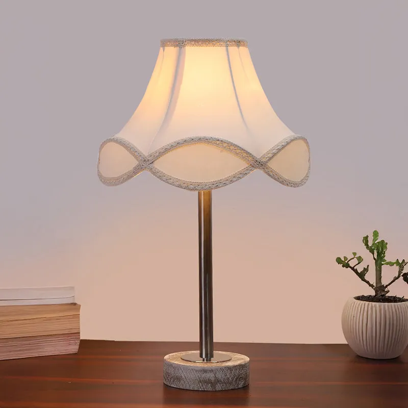Valencia Arc Rodin Wooden Table Lamp - OffWhite,Silver,White media 2