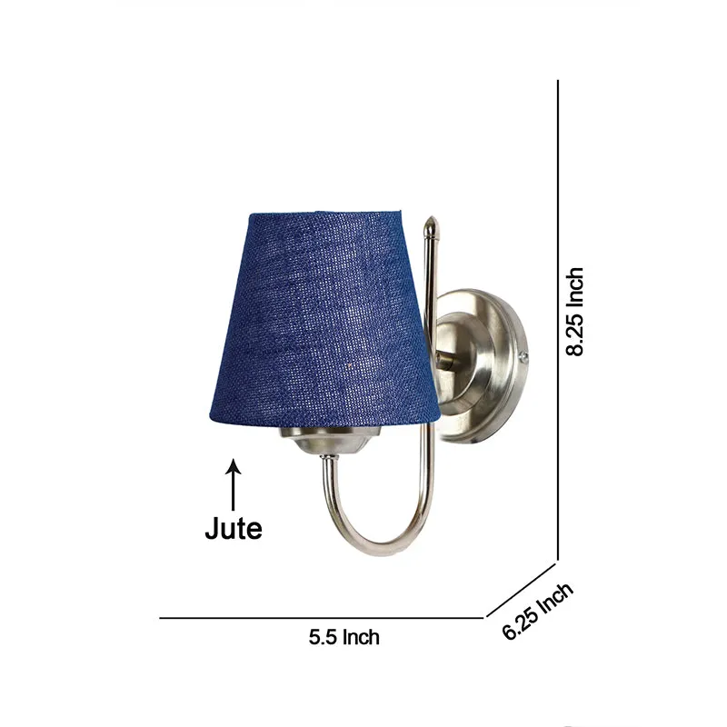 Altura Conical Fabric & Metal Wall Lamp - Blue media 4