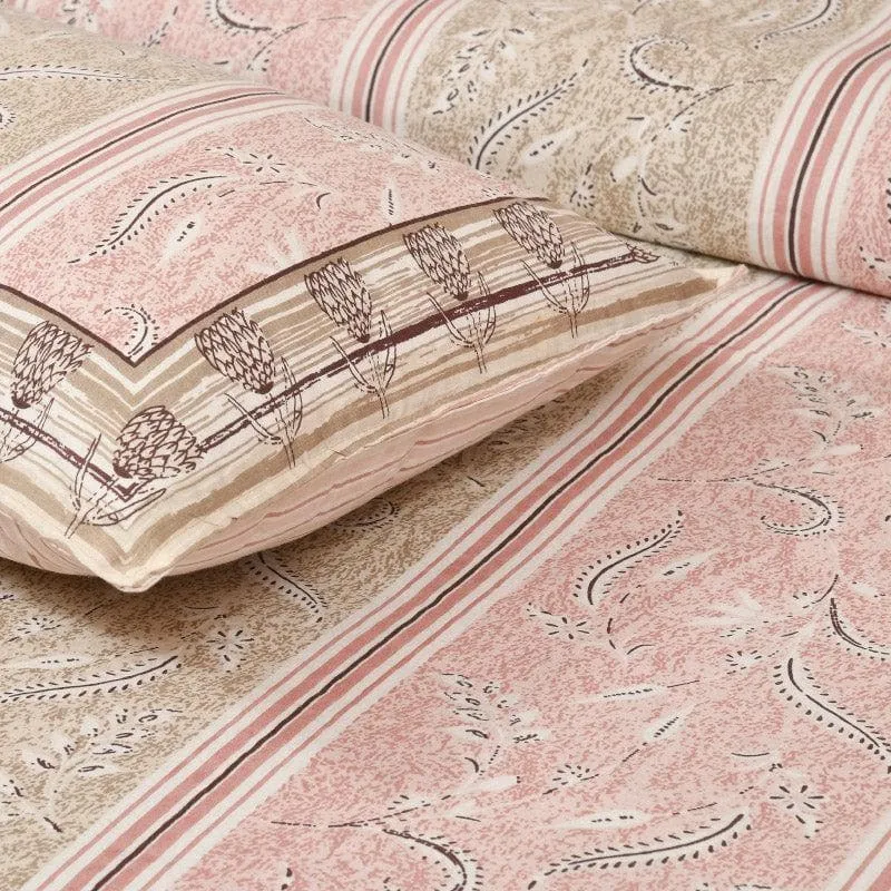 Sumina Printed Cotton Bedsheet (Pink) - 160 TC media 3