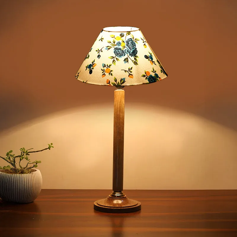Garden Light Table Lamp With Wooden Base media 2