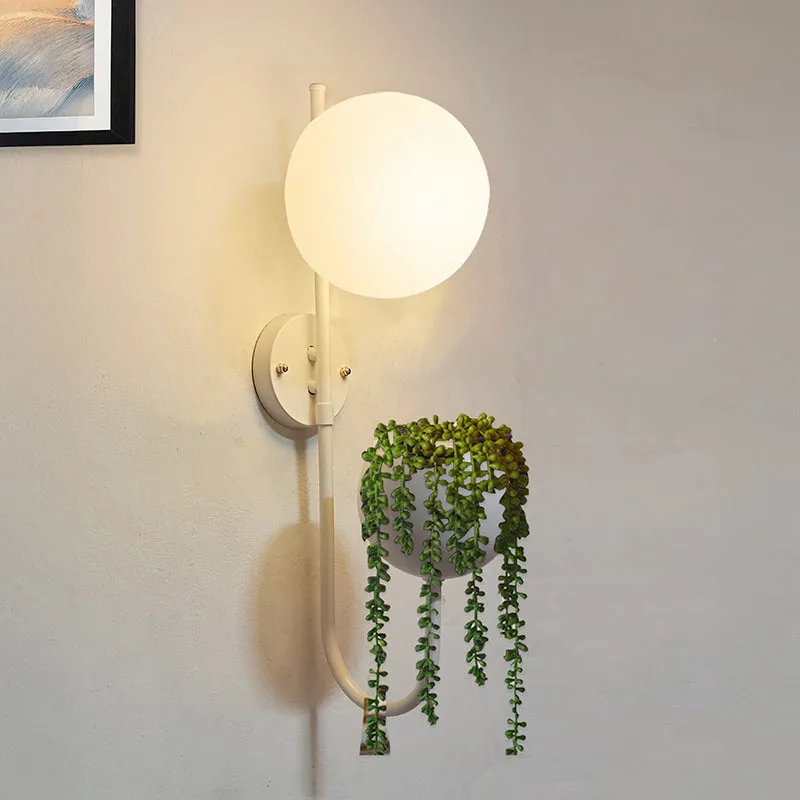 Hymn Glass & Metal Wall Lamp - White media 1