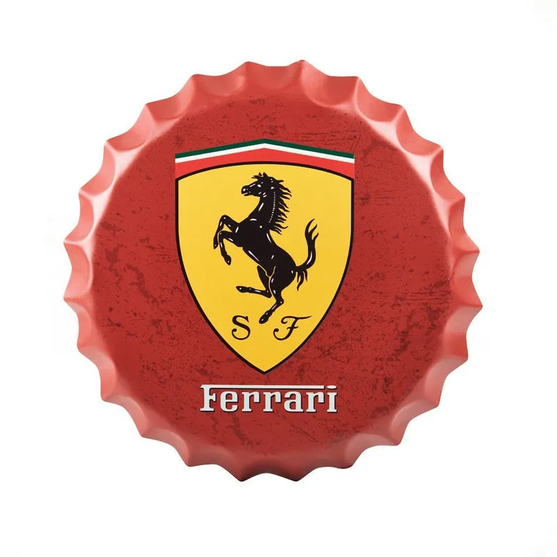 Ferrari Bottle Cap Metal Wall Accent media 3