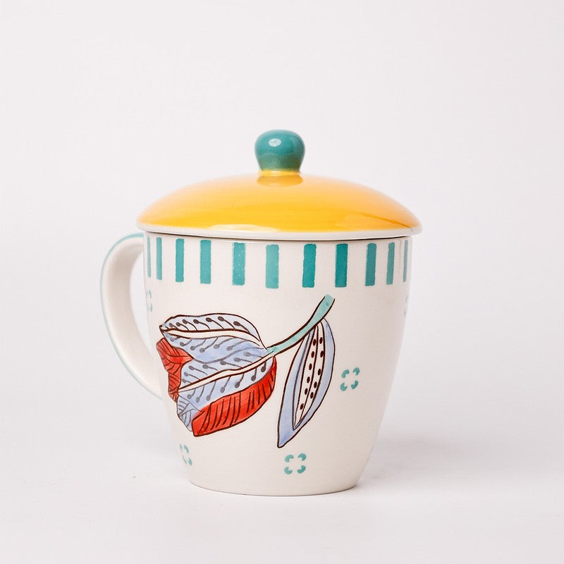 Stripe Handpainted Ceramic Coffee Mug (385 mL) media 6