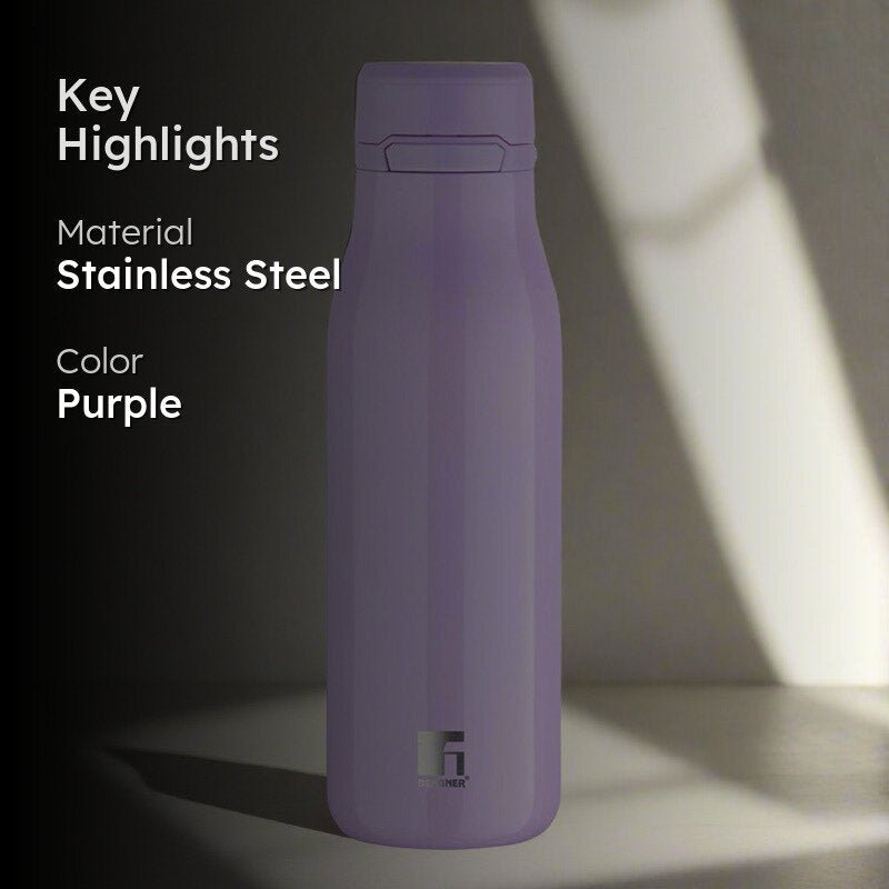 Bergner Walking Liquid Luxe Thermosteel Hot And Cold Flask (Purple) - 720 mL media 2