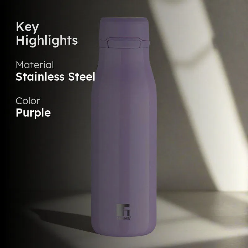 Bergner Walking Liquid Luxe Thermosteel Hot And Cold Flask (Purple) - 720 mL media 2