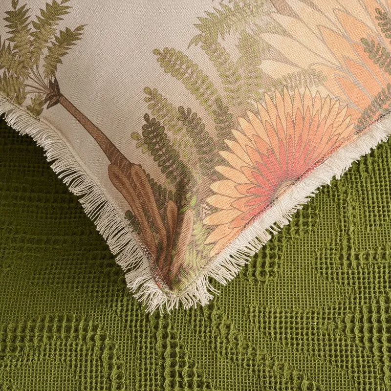 Solid Calm Cotton Bedcover (Green) (350 Gsm) - Two Piece Set media 4