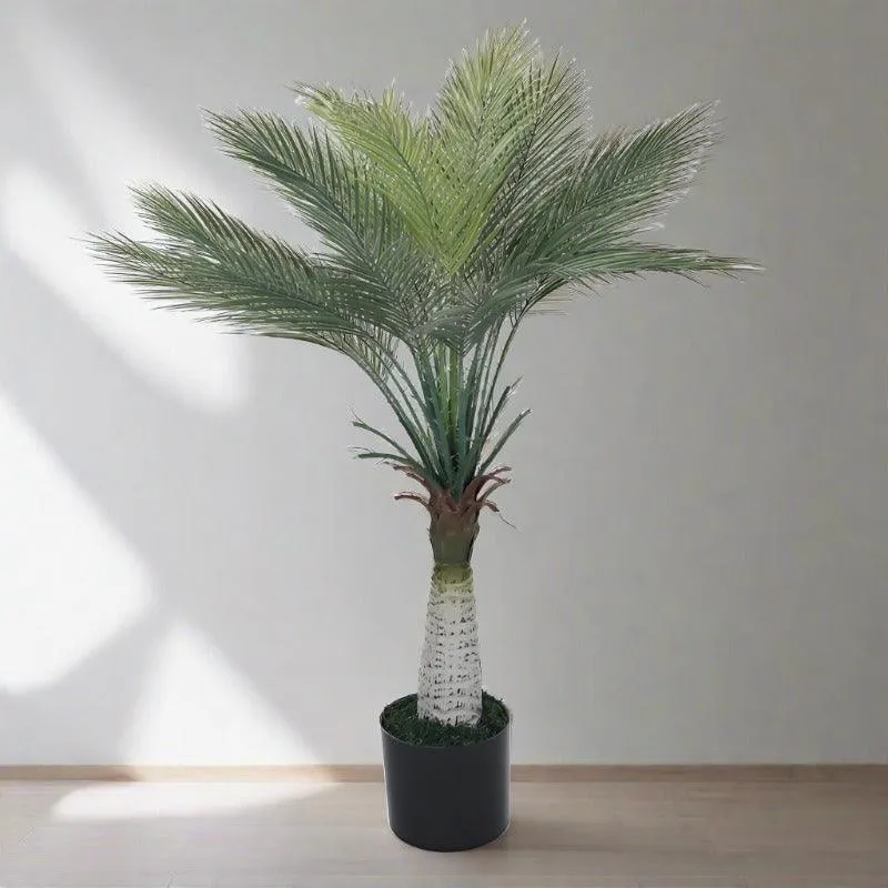 Faux Bottle Areca Plant With Black Plastic Pot - 3.61 ft media 3