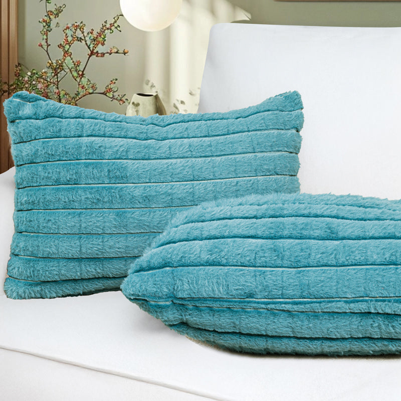 Frost Waffle Blue Cushion Cover (Rectangle)  Set of Two media 5