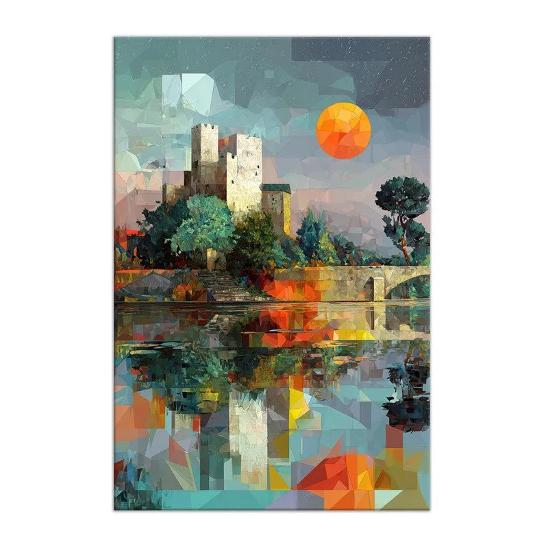 Moonlit Tower Reflection Canvas Wall Art media 3