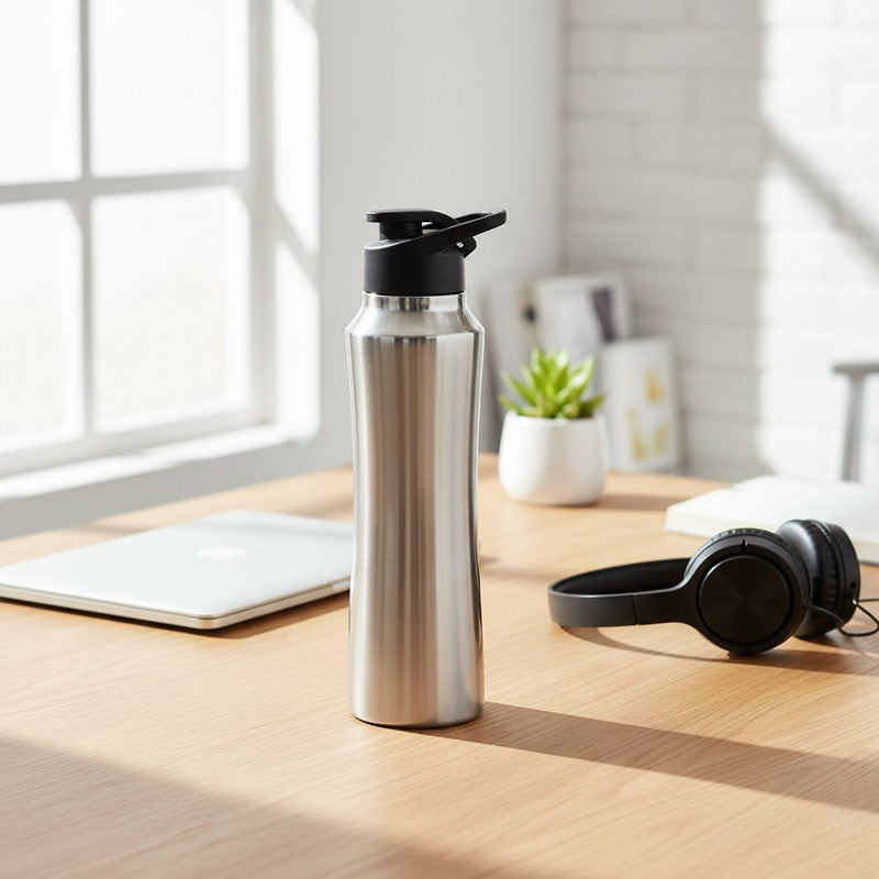 Sip Guard Steel Bottle (800 mL) - Silver - 800 mL