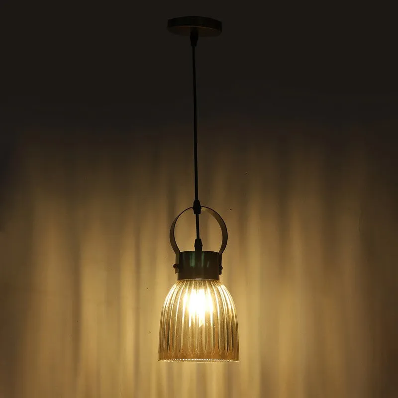 Auric Ribbed Glass Hanging Lamp media 7