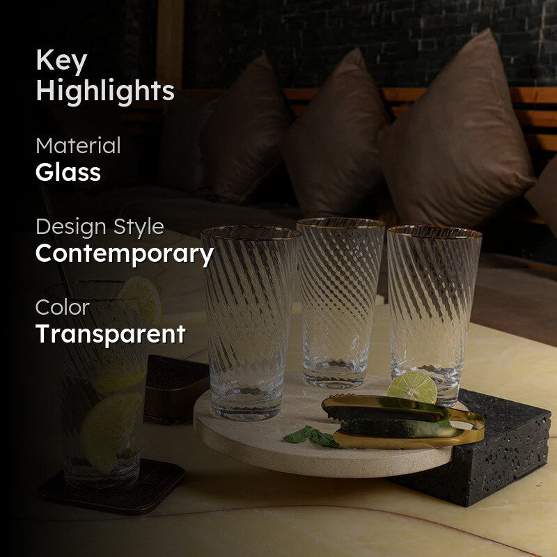 Clear Glow  Drinking Glasses (300 mL Each) - Set of Four media 2