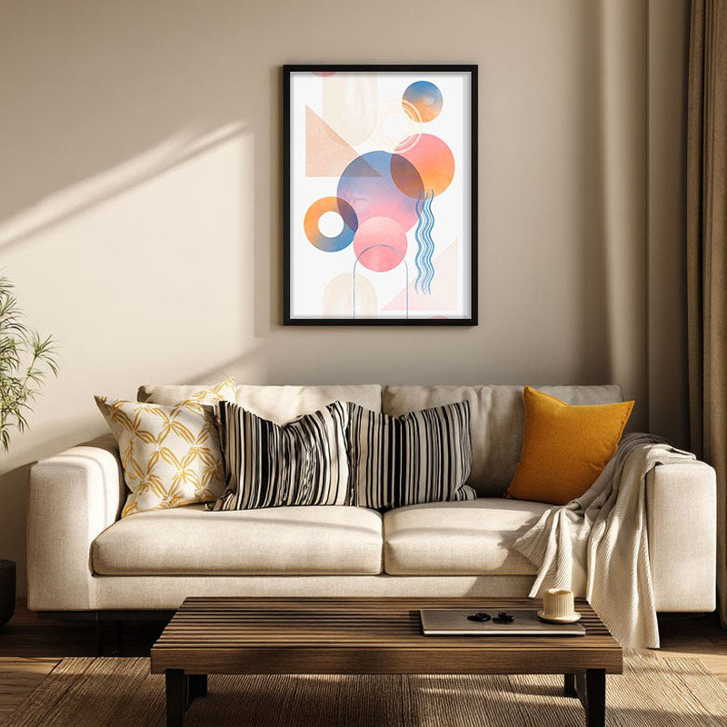 Geometric Euphoria Archival Canvas Wall Art - Black Frame