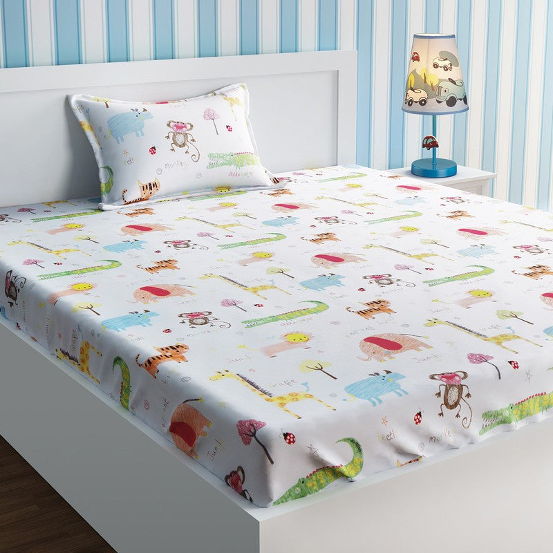 Blush Blossom Cotton Bedsheet - 210 TC