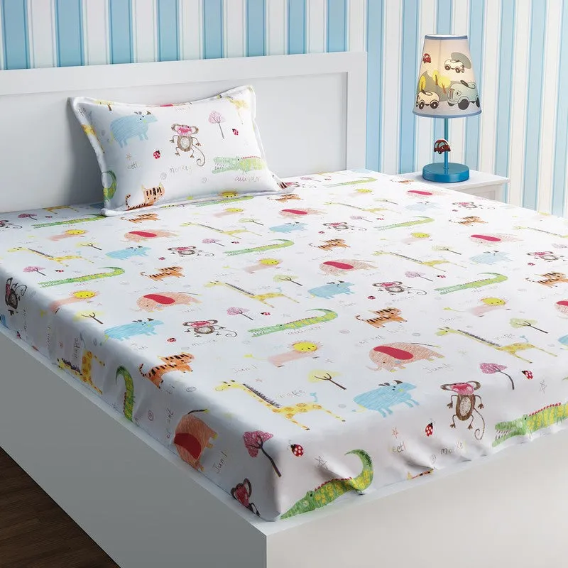 Blush Blossom Cotton Bedsheet - 210 TC media 1