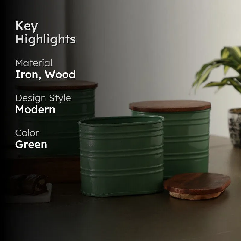Pantry Pal Containers With Lid (Green,1000 mL Each) - Set Of Three media 2