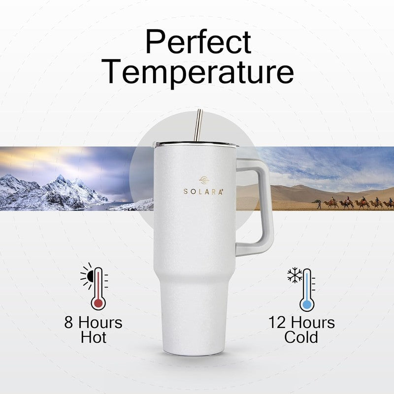 Solara Urban Chill Stainless Steel Tumbler (1200 ML) - White media 5