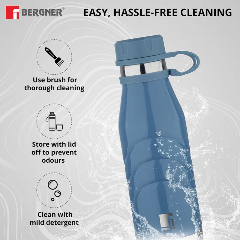 Bergner Walking Aqua Flex Thermosteel Hot And Cold Flask (Blue) - 1000 mL media 4