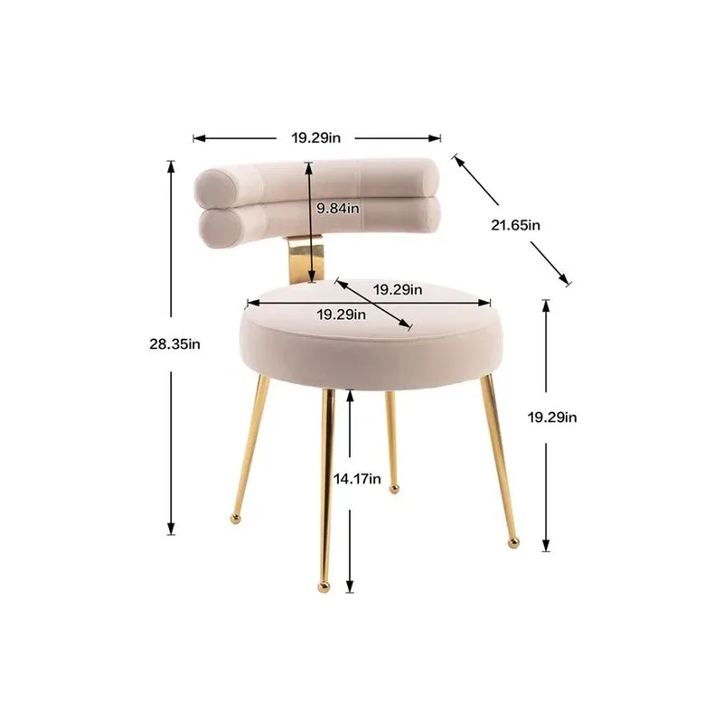 Velmora Metal Accent Chair - Beige media 8