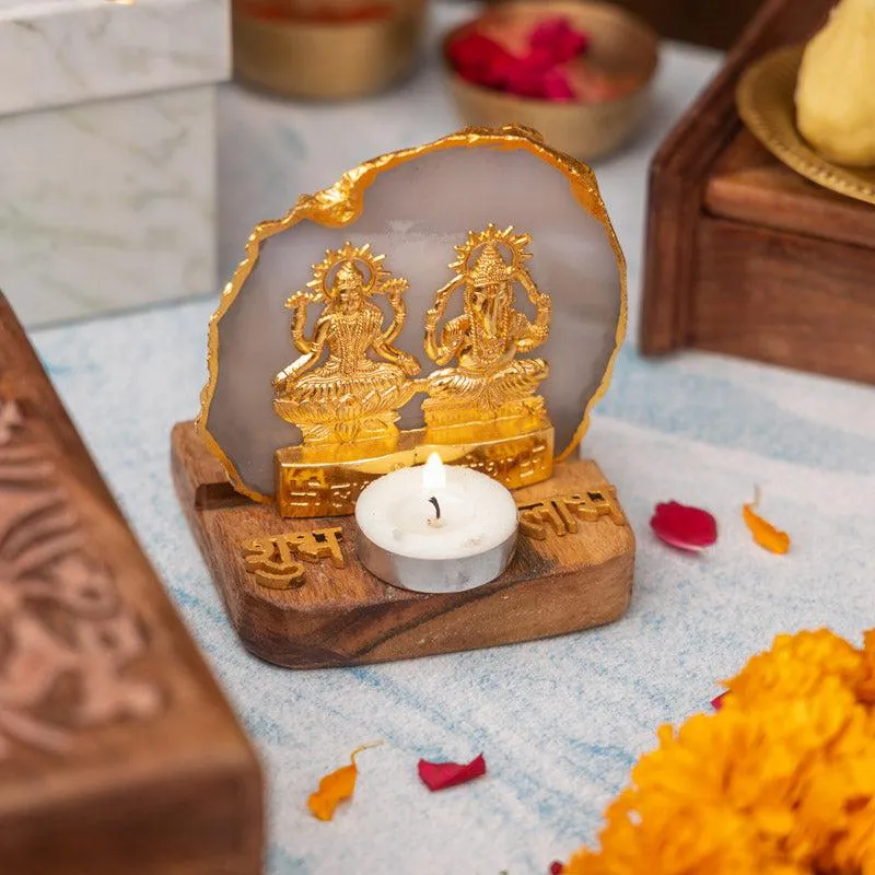 Divine Laxmi Ganesha Agate Festive Gift Box - White media 4