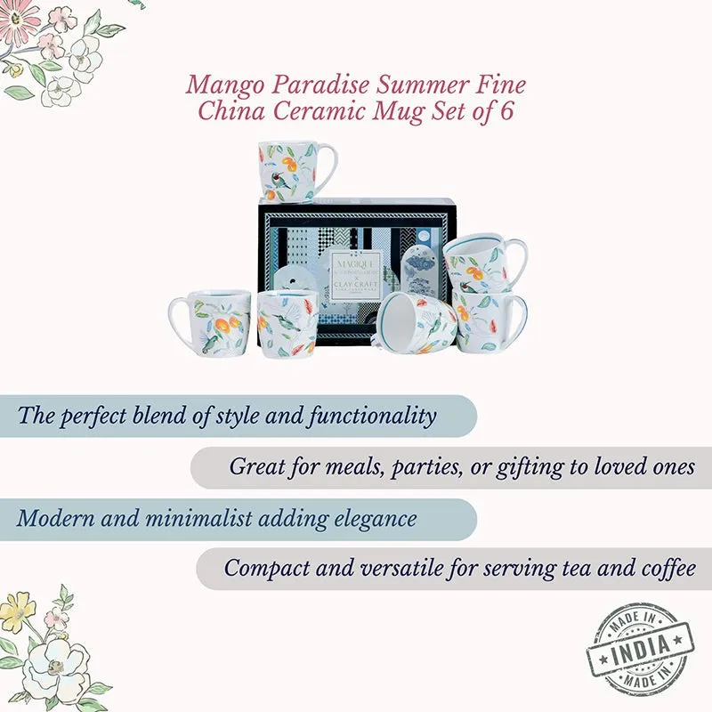 Magique: Mango Paradise Summer Fine China Cup (200 mL Each) - Set of Six media 5