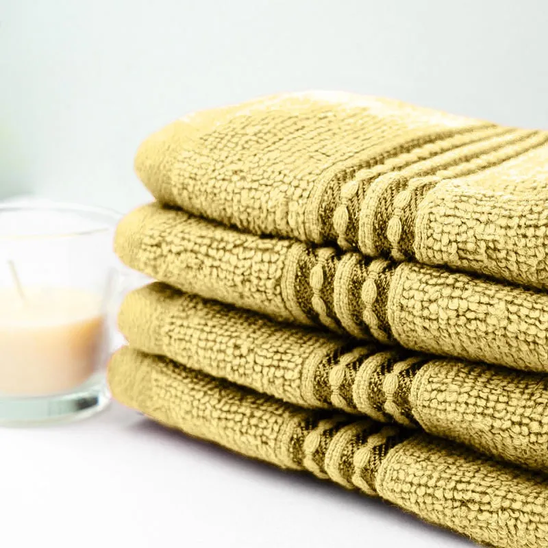 Micro Cotton LuxeDry Solid Face Towel (Yellow) - Set Of Four media 4