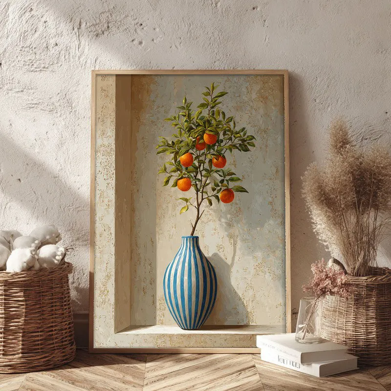 Amber Orchard Canvas Wall Painting - Brown Frame media 3