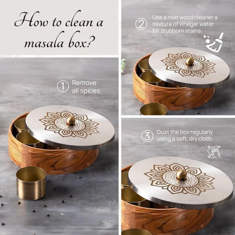 Teaky Masala Box - Floral Silver media 3