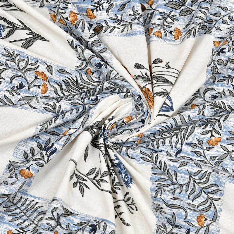 Aditri Floral Printed Cotton Bedsheet (Blue) - 144 TC media 6