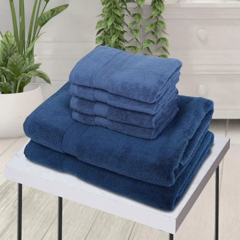 Misora Hand & Face Towel Combo (Blue) - Six Piece Set media 1
