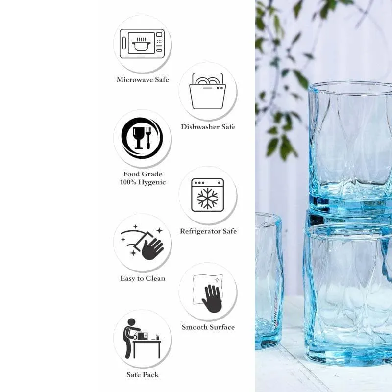 Kenzie Blue Glass Tumbler (300 ML) - Set Of Six media 7