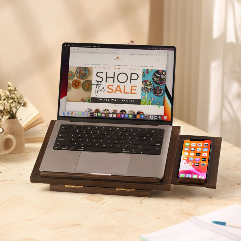 Mughal Flora Wood Laptop Stand media 9