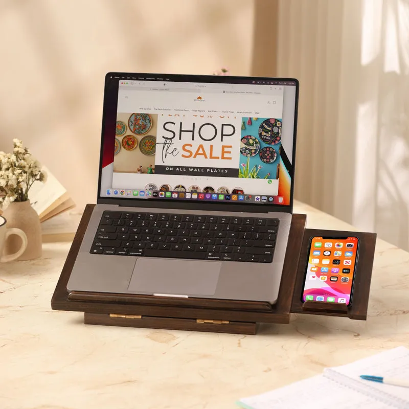 Mughal Flora Wood Laptop Stand media 9