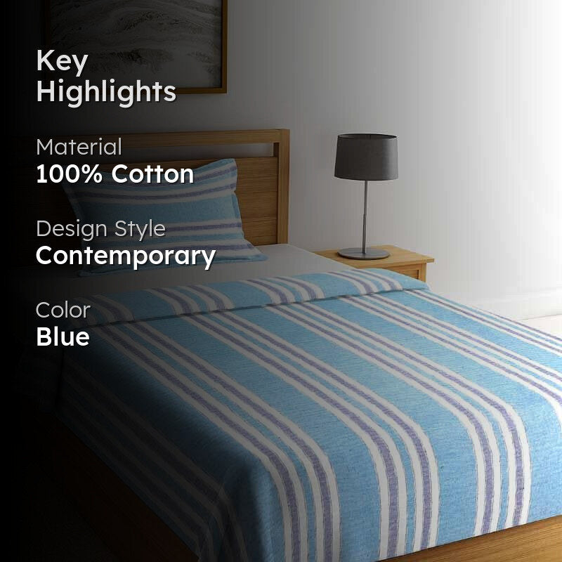 Parallel Stroke Bedcover - Blue media 2
