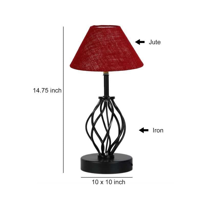 Meriyo Fabric Table Lamp - Red,Black media 6