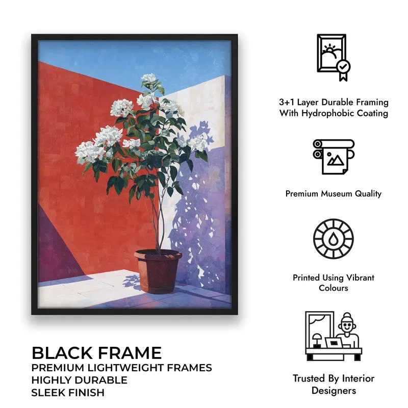 Sunlit Foliage Canvas Wall Painting - Black Frame media 9