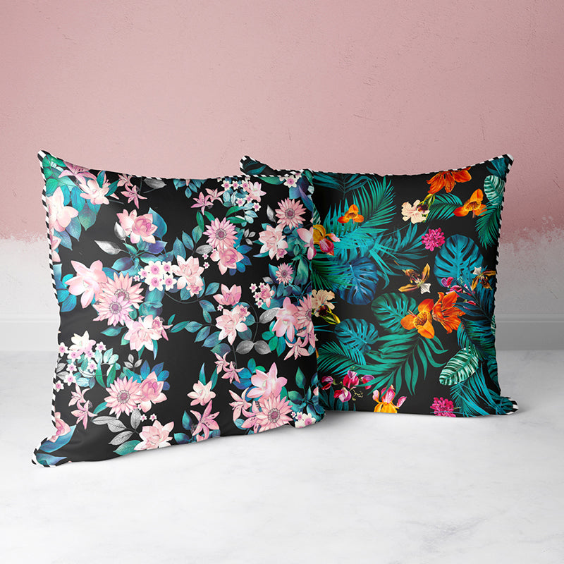 Azmina Printed Microfiber Cushion Cover - Set Of Two