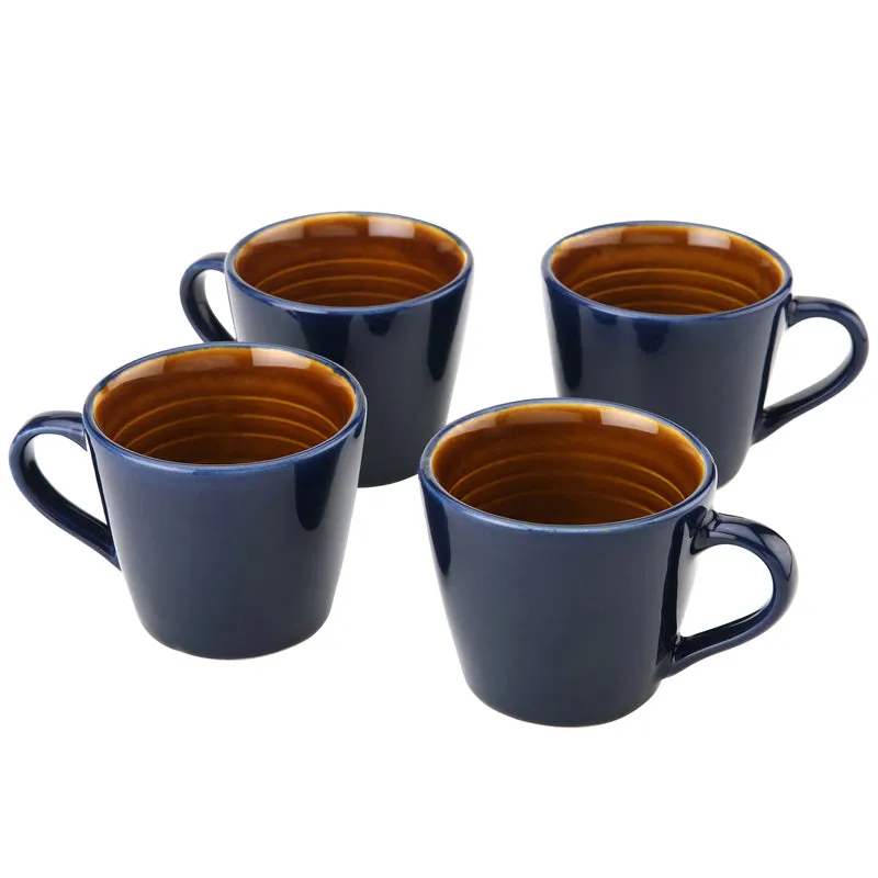 Karvaa Ceramic Tea Cup (175 mL Each)/Royal Blue)- Set of Four media 4