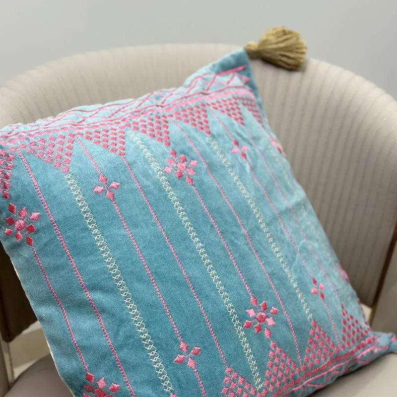 Thread Studio Embroidered Cotton Cushion Cover media 3