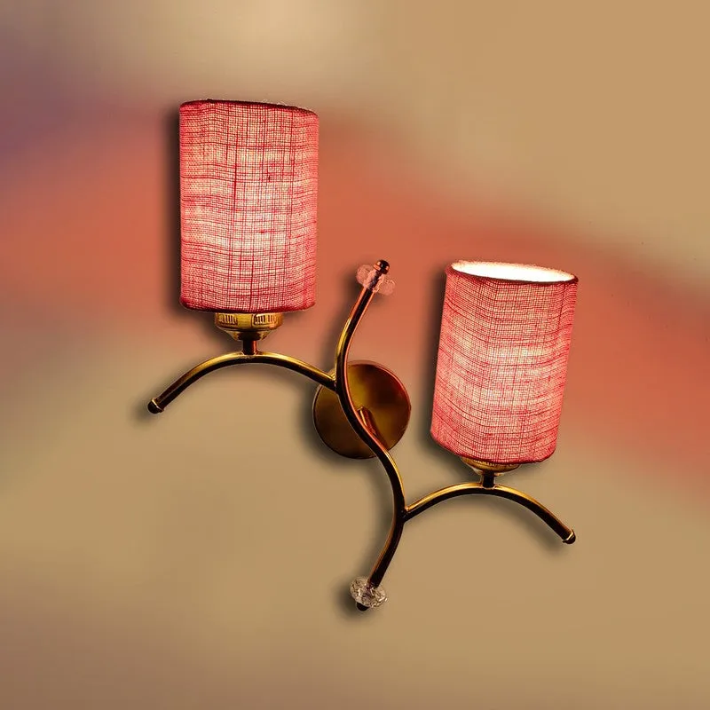 LumiBranch Dual Jute Wall Lamp - Pink media 6