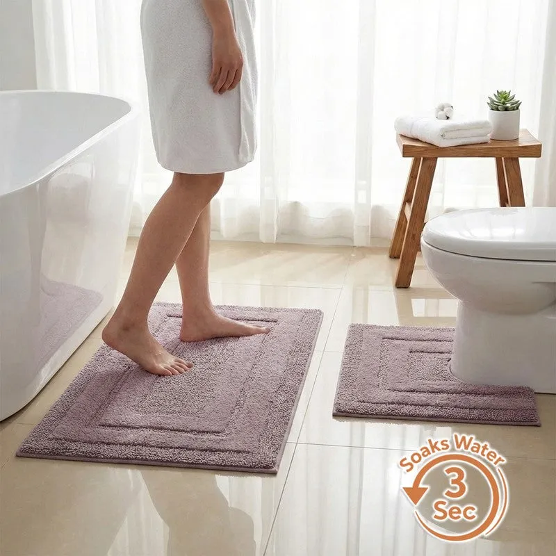 Aqualoom Anti skid Bath Mat (Purple) - Set Of Two media 1