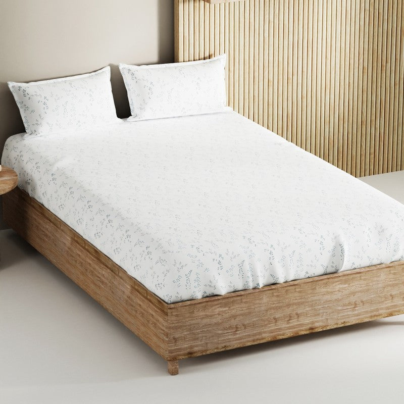 Fenric Cotton Bedsheet (White) - 144 TC