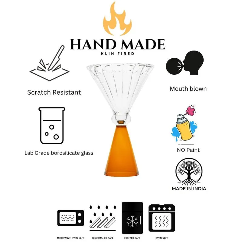 Sunlit Amber Goblet Cocktail Glasses(120 mL) - Set Of Four media 5