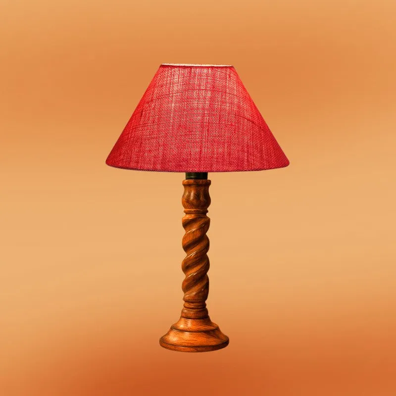 Elvane Zylo Wooden Table Lamp - Pink media 6