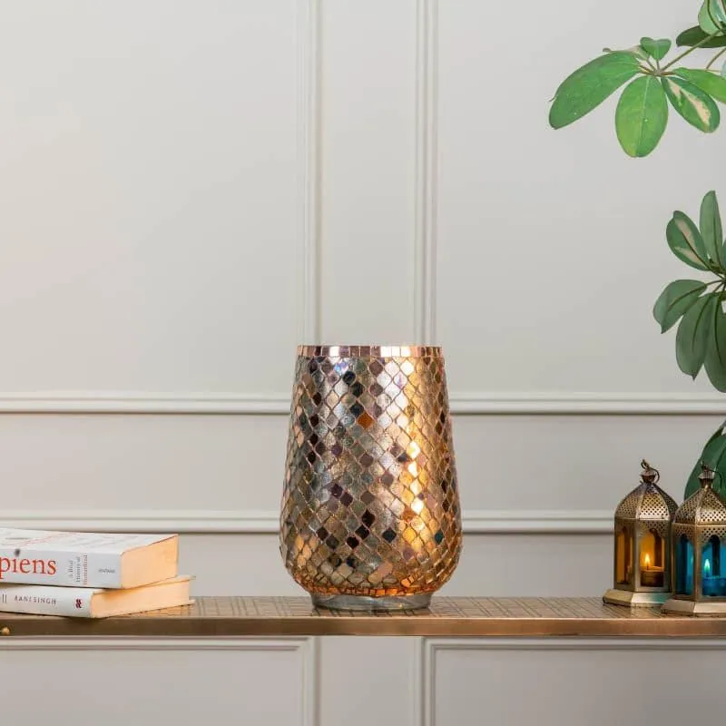 Garnet Mosaic Tumbler Vase - Rosegold media 3