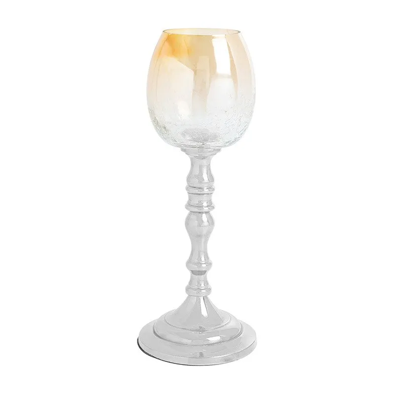 Polido Textured Glass Candle Holder - Silver media 3